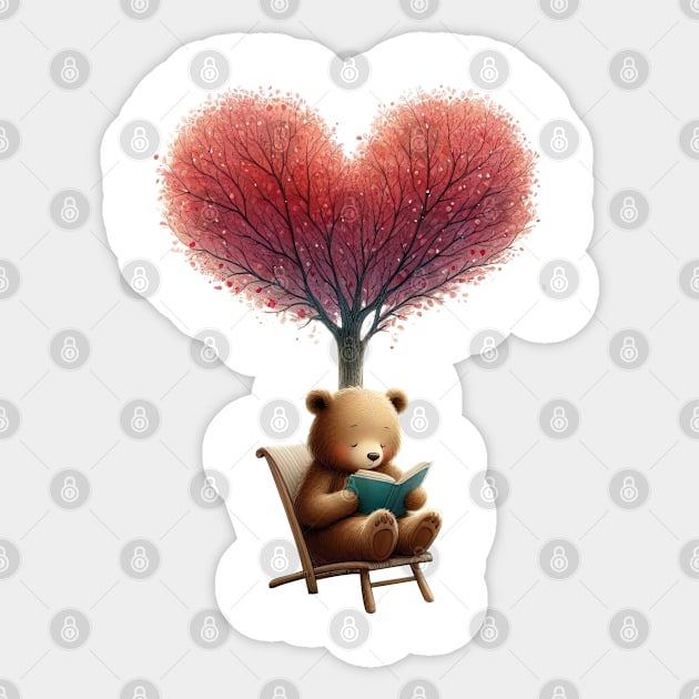 Valentine Love Bear Sticker by Chromatic Fusion Studio